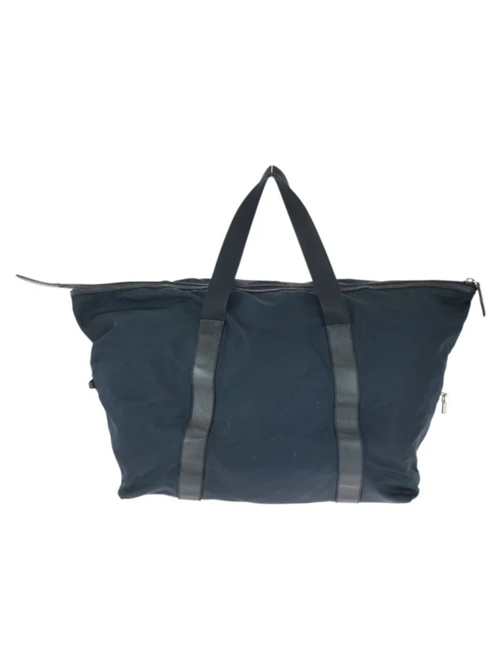 Prada Tessuto Saffiano Navy Nylon Leather Boston